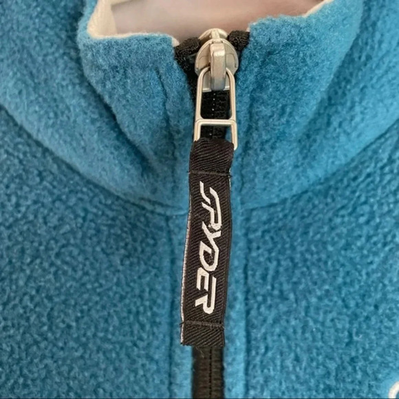 Spyder Teal Light Blue Cozy Fleece Zip-up Ski Snow Winter Jacket X Large - Picture 3 of 11
